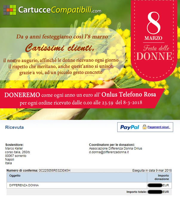 Festa delle Donne 2018 - Donazione al telefono Rosa