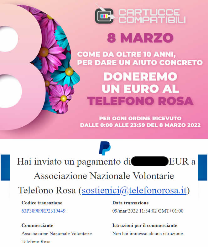 Festa delle Donne 2022 - Donazione al telefono Rosa