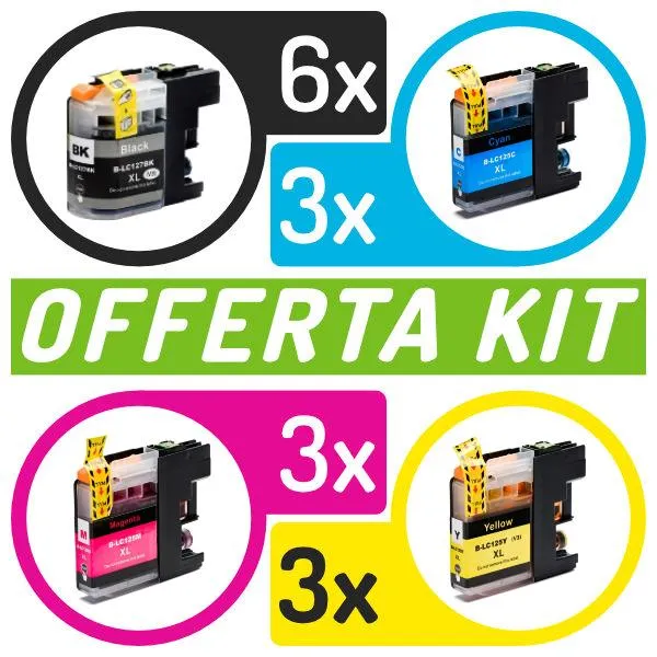Kit cartucce compatibili con Brother<br>15 x LC-127BK/125C/M/Y XL Vers. 3.0