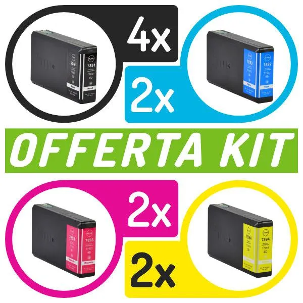 Kit cartucce compatibili con Epson<br>10 x T7891/2/3/4 - 79XXL 