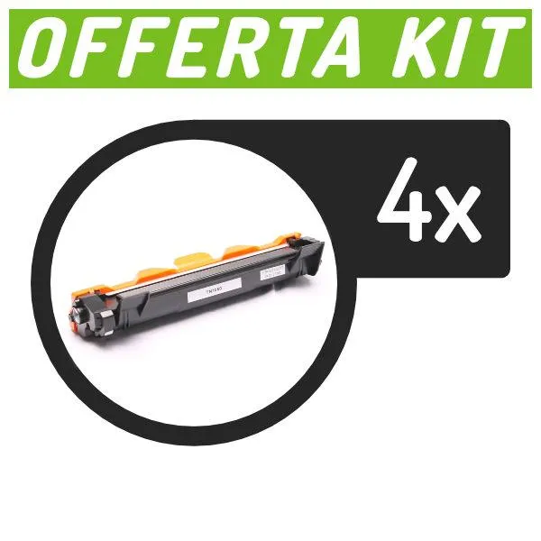 Kit toner compatibili con Brother<br>4 x TN-1050 XL