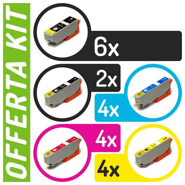 Kit cartucce compatibili con Epson<br>20 x n.26XL BK/PBK/C/M/Y