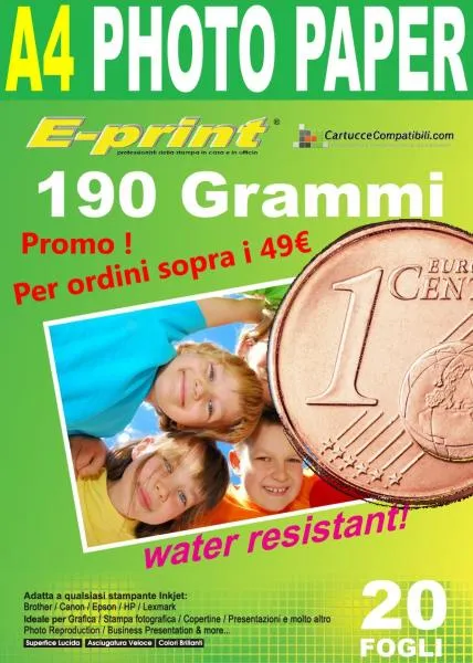 Carta Foto HQ A4 190g PROMO 1 CENT