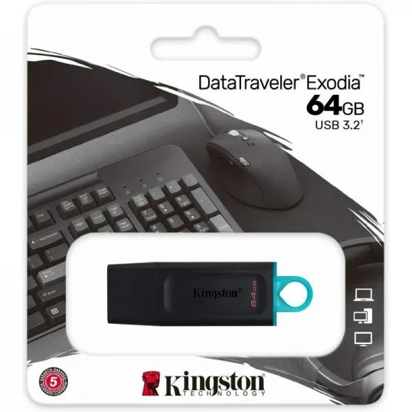 Kingston Pendrive Exodia Nero  64GB  USB 3.2