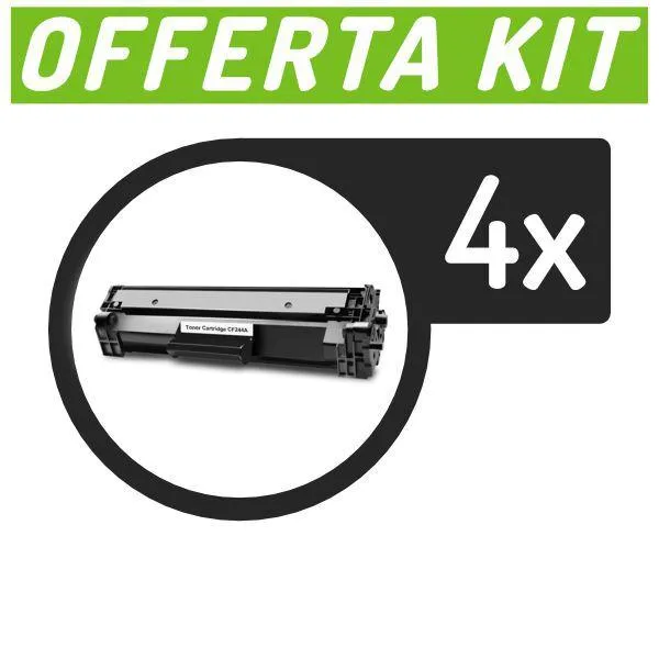 Kit toner compatibili con Hp<br>4 X CF244A  n.44A XL