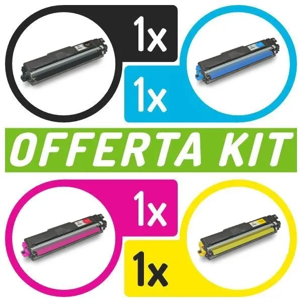 Kit toner compatibili con Brother<br>4 x TN247K/C/M/Y