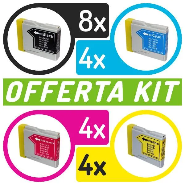 Kit cartucce compatibili con Brother<br>20 x LC-970/1000BK/C/M/Y