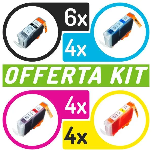 Kit cartucce compatibili con Canon<br>18 x PGI-5/CLI-8C/M/Y