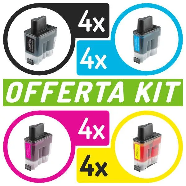 Kit cartucce compatibili con Brother<br>16 x LC-900BK/C/M/Y