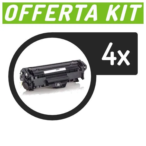 Kit toner compatibili con Hp<br>4 x Q2612A 