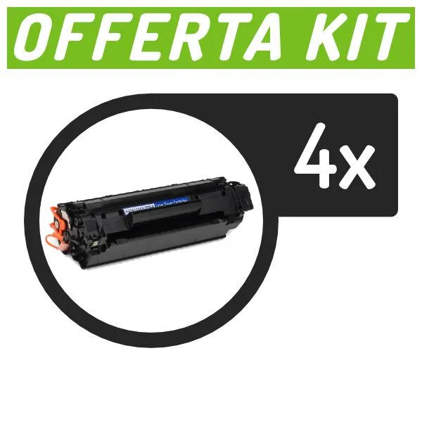 Kit toner compatibili con Hp<br>4 x CB436A n.36A - Canon 713