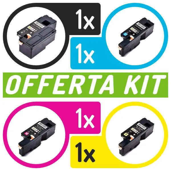 Kit toner compatibili con Epson<br>4 x C13S050614/3/2/1 -  BK/C/M/Y