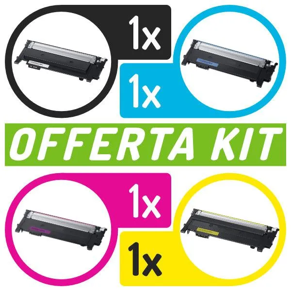 Kit toner compatibili con Samsung<br>4 x 4092K/C/M/Y